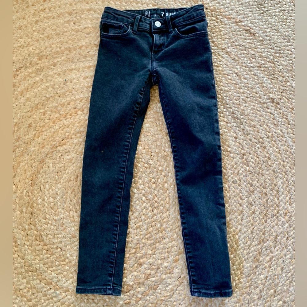 Gap Kids Super Skinny Faded Black Jeans Size 7